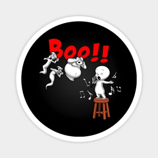 Funny Cute Boo Ghost Singing Booed Karaoke Night Cartoon Magnet